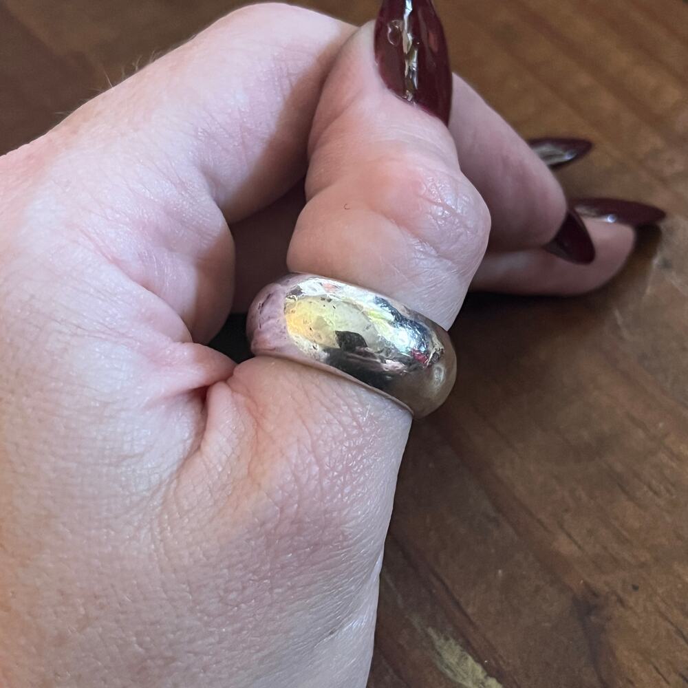 Vintage Unisex Wide Heavy Band 925 Sterling Silver MEXICO Ring size 7